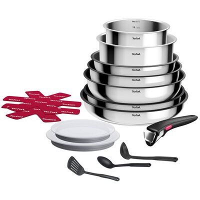 Tefal 15-delige Pannenset Ingenio Cook Eat Inox x15 Tefal 15-delige Pannenset Ingenio Cook Eat Inox x15