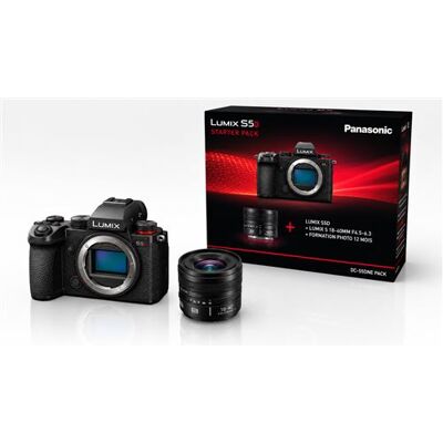 Panasonic Hybride Camera Lumix S5D Zwart + Objectief 18-40 mm F4.5-6.3 Zwart + Fotocursus 12 maanden Panasonic Hybride Camera Lumix S5D Zwart + Objectief 18-40 mm F4.5-6.3 Zwart + Fotocursus 12 maanden