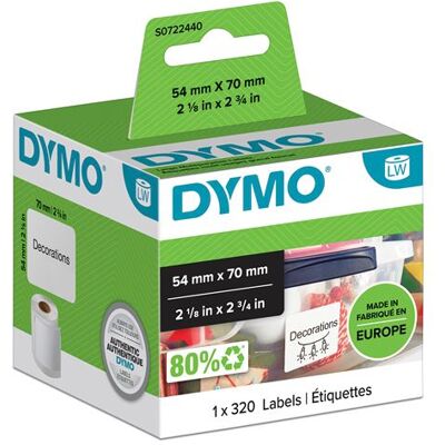 Dymo Rol met 320 LW-etiketten Wit voor LabelWriter™ 450/550 en 4XL/5XL Dymo Rol met 320 LW-etiketten Wit voor LabelWriter™ 450/550 en 4XL/5XL