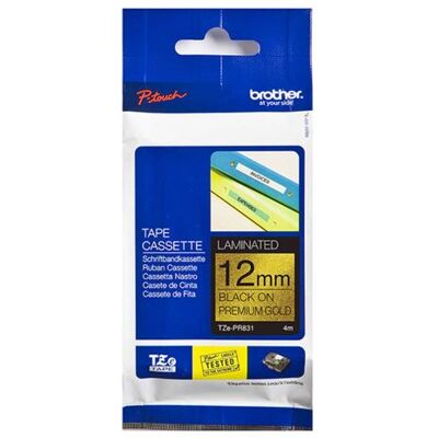 Brother Lintcassette TZe-PR831 voor P-Touch etiketteermachine Zwart en Goud Brother Lintcassette TZe-PR831 voor P-Touch etiketteermachine Zwart en Goud