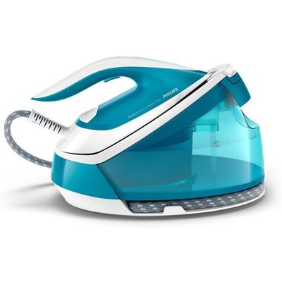 Philips PerfectCare Compact Plus GC7920 - Stoomstrijksysteem met automatische uitschakeling - zoolplaat: SteamGlide - 2400 W - cyan blue Philips PerfectCare Compact Plus GC7920 - Stoomstrijksysteem met automatische uitschakeling - zoolplaat: SteamGlide - 2400 W - cyan blue