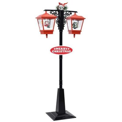 vidaXL Lampadaire de Noël avec Père Noël Lumière Réverbère de Noël Ornement Décoration de Noël Fête Jardin Extérieur Noir et Rouge 81x40x188 cm PVC vidaXL Lampadaire de Noël avec Père Noël Lumière Réverbère de Noël Ornement Décoration de Noël Fête Jardin Extérieur Noir et Rouge 81x40x188 cm PVC