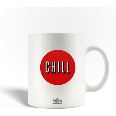 Keramieken mokken maniacase, Poster Logo CHILL Style Rood met schaduw Keramieken mokken maniacase, Poster Logo CHILL Style Rood met schaduw
