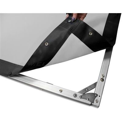 Elite Screens Yard Master 2 Series OMS150H2-DUAL - Projectiescherm met poten - 150" (381 cm) - 16:9 - Wraith Veil Dual - zwart afgewerkt, zilveren frame Elite Screens Yard Master 2 Series OMS150H2-DUAL - Projectiescherm met poten - 150" (381 cm) - 16:9 - Wraith Veil Dual - zwart afgewerkt, zilveren frame