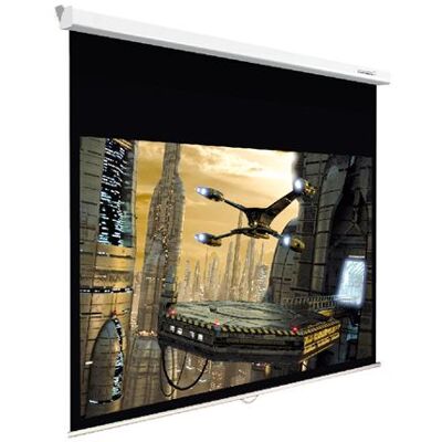 Lumene Handmatig projectiescherm Plazza HD 150C Mat wit met zwarte randen Lumene Handmatig projectiescherm Plazza HD 150C Mat wit met zwarte randen