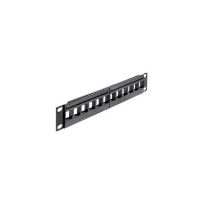 Delock - Patchpaneel - zwart - 1U - 10" - 12 poorten Delock - Patchpaneel - zwart - 1U - 10" - 12 poorten