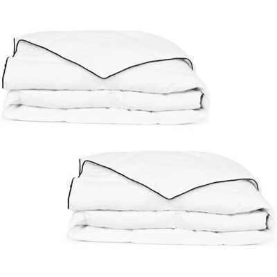 vidaXL 2x Couette/Courtepointe d'Hiver 135 x 200 cm Blanc Parures Linge de Lit vidaXL 2x Couette/Courtepointe d'Hiver 135 x 200 cm Blanc Parures Linge de Lit