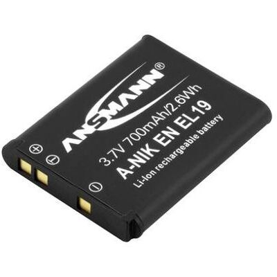 ANSMANN A-Nik EN EL 19 - Batterij - Li-Ion - 700 mAh - voor Nikon Coolpix A100, A300, S2900, S32, S33, S3700, S5300, S6800, S6900, S7000, W100, W150 ANSMANN A-Nik EN EL 19 - Batterij - Li-Ion - 700 mAh - voor Nikon Coolpix A100, A300, S2900, S32, S33, S3700, S5300, S6800, S6900, S7000, W100, W150