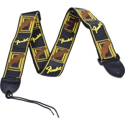 FENDER 2" MONOGRAMMED Gitaarband BLACK/YELLOW/BROWN FENDER 2" MONOGRAMMED Gitaarband BLACK/YELLOW/BROWN
