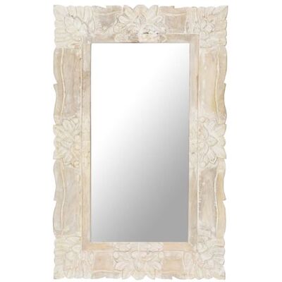 vidaXL Spiegel 80x50 cm massief mangohout wit vidaXL Spiegel 80x50 cm massief mangohout wit