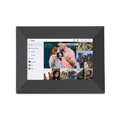 Digitale Fotolijst Prado S met WiFi, 7” Touchscreen, Resolutie 1024x600, 1 GB RAM / 32 GB Flashgeheugen, Luidspreker, Mobiele App, USB-C en SD-kaartingang, Zwart Digitale Fotolijst Prado S met WiFi, 7” Touchscreen, Resolutie 1024x600, 1 GB RAM / 32 GB Flashgeheugen, Luidspreker, Mobiele App, USB-C en SD-kaartingang, Zwart