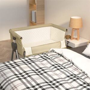 vidaXL Babybox met matras linnen taupe10291 vidaXL Babybox met matras linnen taupe10291