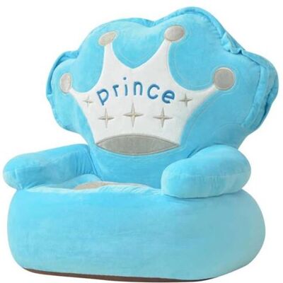 vidaXL Kinderstoel prins pluche blauw 80157 vidaXL Kinderstoel prins pluche blauw 80157