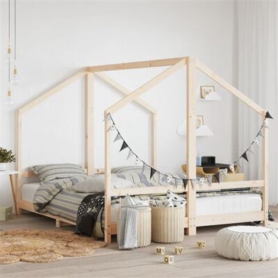 vidaXL Cadre de lit pour enfants 2x(80x200) cm bois de pin massif, lit pour enfant, cadre de lit en bois, mobilier de chambre à coucher vidaXL Cadre de lit pour enfants 2x(80x200) cm bois de pin massif, lit pour enfant, cadre de lit en bois, mobilier de chambre à coucher