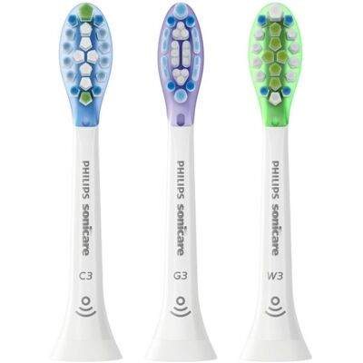 Philips Sonicare C3 Premium HX9073 Plaque Control - Pakket reserve-opzetborsteltjes - voor tandenborstel - wit Philips Sonicare C3 Premium HX9073 Plaque Control - Pakket reserve-opzetborsteltjes - voor tandenborstel - wit