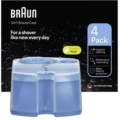 Braun Clean & Renew CCR4 Transparante Vloeibare Reiniger 4 Navulverpakking Braun Clean & Renew CCR4 Transparante Vloeibare Reiniger 4 Navulverpakking