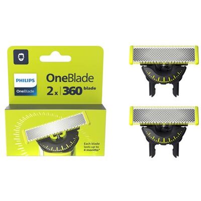 Set 2 Philips OneBlade 360 QP420/50 vervangingsmesjes grijs Set 2 Philips OneBlade 360 QP420/50 vervangingsmesjes grijs