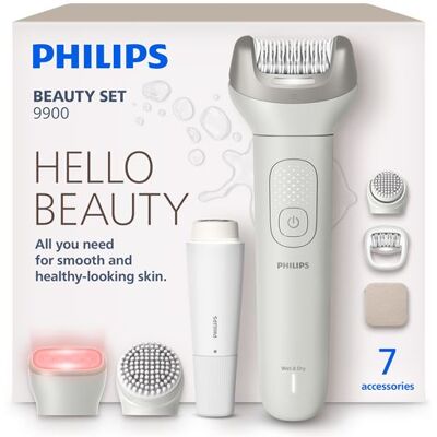 Philips Epilator Beauty Set 9900 BRE738/00 Wit Philips Epilator Beauty Set 9900 BRE738/00 Wit