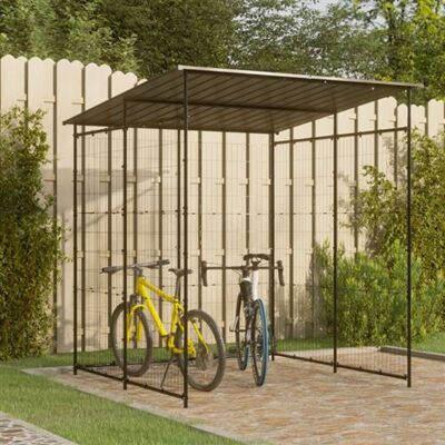 vidaXL Fietsenstalling 190x190x222 cm staal zwart150780 vidaXL Fietsenstalling 190x190x222 cm staal zwart150780