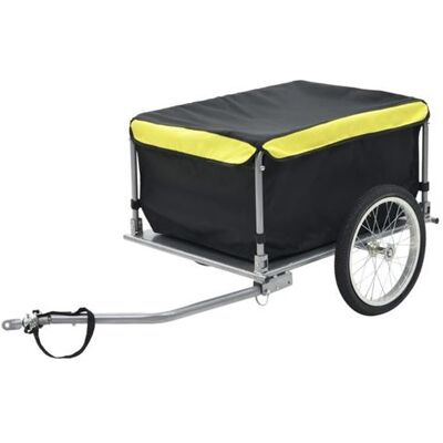 vidaXL Fietstrailer 65 kg zwart en geel91684 vidaXL Fietstrailer 65 kg zwart en geel91684