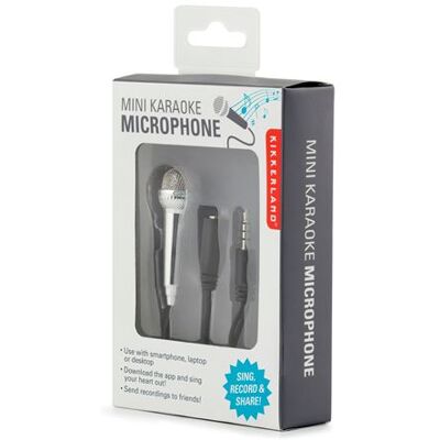 Kikkerland Mini Karaoke Microphone-Silver Kikkerland Mini Karaoke Microphone-Silver