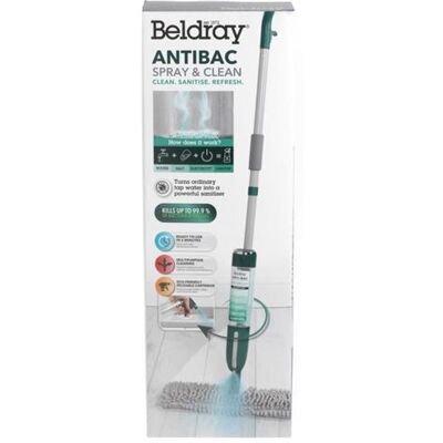 Beldray Antibac Spray & Clean Mop - Elektrische bezem met spray - 400 ml Beldray Antibac Spray & Clean Mop - Elektrische bezem met spray - 400 ml