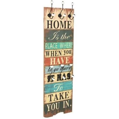vidaXL Wandkapstok met 6 haken HOME IS 120x40 cm 245848 vidaXL Wandkapstok met 6 haken HOME IS 120x40 cm 245848