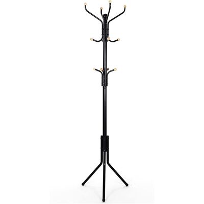 Hanger, Songmics, 12 haken, metaal, zwart, 44x44x182 cm Hanger, Songmics, 12 haken, metaal, zwart, 44x44x182 cm