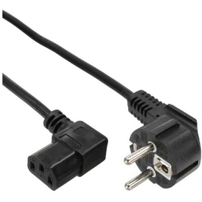 InLine - Voedingskabel - power CEE 7/7 (P) gehoekt naar power IEC 60320 C13 rechthoekig - 5 m - zwart InLine - Voedingskabel - power CEE 7/7 (P) gehoekt naar power IEC 60320 C13 rechthoekig - 5 m - zwart