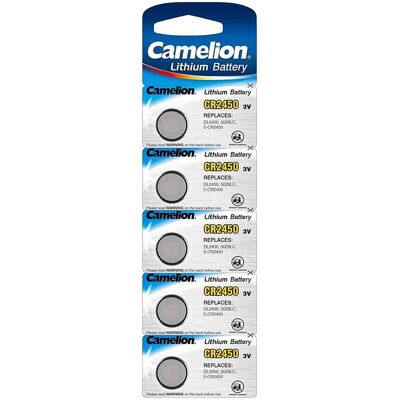 Camelion 13005450 Set van 5 lithium knoopbatterijen, CR2450 Camelion 13005450 Set van 5 lithium knoopbatterijen, CR2450