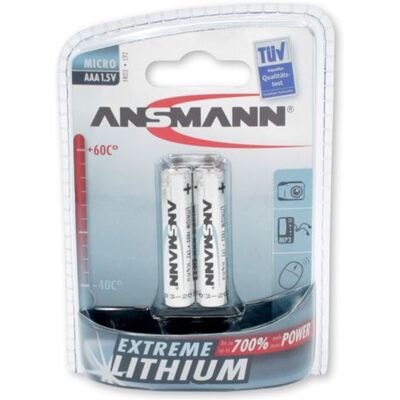 ANSMANN Extreme Lithium Micro - Batterij 2 x AAA - Li ANSMANN Extreme Lithium Micro - Batterij 2 x AAA - Li