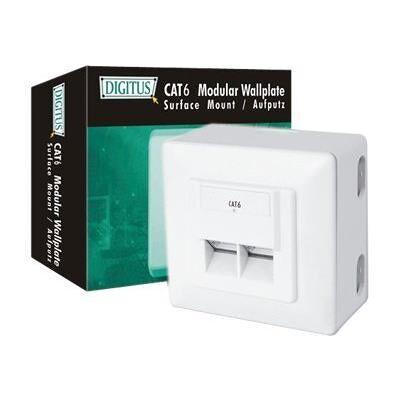 DIGITUS DN-9006-N - Opbouwcontactdoos - monteerbaar aan muur - CAT 6 - STP - RJ-45 X 2 - RAL 9010 DIGITUS DN-9006-N - Opbouwcontactdoos - monteerbaar aan muur - CAT 6 - STP - RJ-45 X 2 - RAL 9010