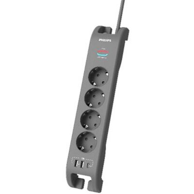 Philips Overspanningsbeveiliging 4 Stopcontacten Met 2 Usb Type-a En 1 Usb Type-c 2 M Grijs Philips Overspanningsbeveiliging 4 Stopcontacten Met 2 Usb Type-a En 1 Usb Type-c 2 M Grijs