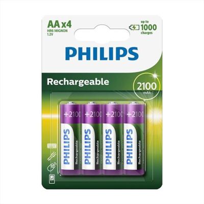 Philips Set Van 4 Herlaadbare Batterijen Aa Lr6 2600 Mah Philips Set Van 4 Herlaadbare Batterijen Aa Lr6 2600 Mah