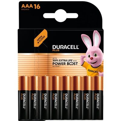 Duracell Pakket van 16 alkalinebatterijen Plus AAA 1,5 V Zwart en Oranje Duracell Pakket van 16 alkalinebatterijen Plus AAA 1,5 V Zwart en Oranje