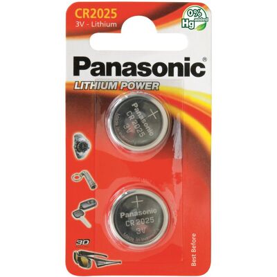Panasonic Set van 2 batterijen Lithium CR2025 Panasonic Set van 2 batterijen Lithium CR2025