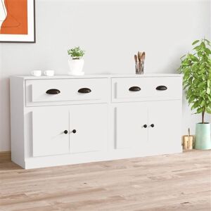 vidaXL Buffets 2 pcs, Meuble de Rangement, Armoire de Rangement, Organisateur Intérieur Salle de Séjour, Moderne, Blanc Bois d'Ingénierie vidaXL Buffets 2 pcs, Meuble de Rangement, Armoire de Rangement, Organisateur Intérieur Salle de Séjour, Moderne, Blanc Bois d'Ingénierie