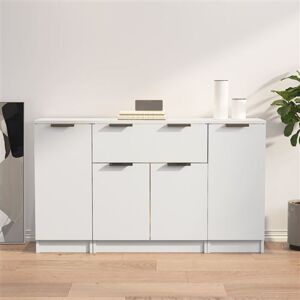 vidaXL Buffets 3 pcs, Armoires de Rangement avec Tiroir et Porte, Armoires Latérales, Meubles de Salon Salle de Séjour, Moderne, Blanc Bois d'Ingénierie vidaXL Buffets 3 pcs, Armoires de Rangement avec Tiroir et Porte, Armoires Latérales, Meubles de Salon Salle de Séjour, Moderne, Blanc Bois d'Ingénierie