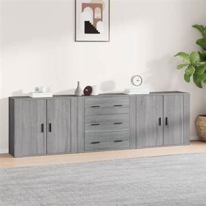vidaXL Buffets 3 pcs, Meubles de Rangement avec Tiroir, Armoires de Rangement, Organisateur Salon Intérieur, Moderne, Sonoma Gris Bois d'Ingénierie vidaXL Buffets 3 pcs, Meubles de Rangement avec Tiroir, Armoires de Rangement, Organisateur Salon Intérieur, Moderne, Sonoma Gris Bois d'Ingénierie