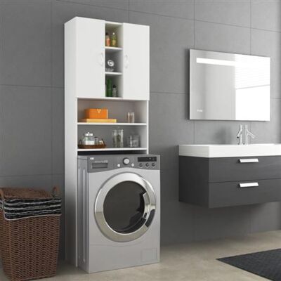 vidaXL Meuble pour Machine à Laver, Armoire de Machine à Laver avec Rangement, Meuble pour Lave-linge de Salle de Bain Buanderie, Blanc 808422 vidaXL Meuble pour Machine à Laver, Armoire de Machine à Laver avec Rangement, Meuble pour Lave-linge de Salle de Bain Buanderie, Blanc 808422
