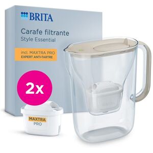Brita Waterfilterkan Style Essential Sand + 2 Maxtra Pro-patronen Brita Waterfilterkan Style Essential Sand + 2 Maxtra Pro-patronen