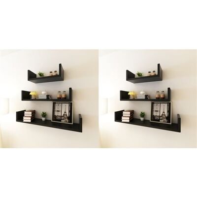 vidaXL Wandplanken 6 st zwart vidaXL Wandplanken 6 st zwart