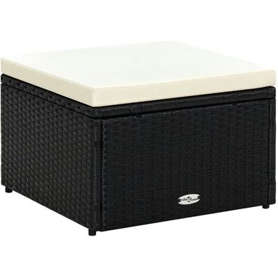 vidaXL Tabouret Repose-pied Siège de Jardin Siège de Patio Terrasse Extérieur Arrière-cour Résistant aux Intempéries Résine Tressée Noir vidaXL Tabouret Repose-pied Siège de Jardin Siège de Patio Terrasse Extérieur Arrière-cour Résistant aux Intempéries Résine Tressée Noir