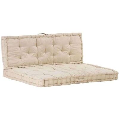 vidaXL Palletvloerkussens 2 st katoen beige3053637 vidaXL Palletvloerkussens 2 st katoen beige3053637