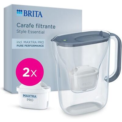 Brita Waterfilterkan Style Essential Blauw + 2 Maxtra Pro Pure Performance-patronen Brita Waterfilterkan Style Essential Blauw + 2 Maxtra Pro Pure Performance-patronen