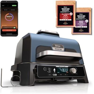 Ninja Elektrische Barbecue en Rookoven Woodfire Pro Connect OG901EU 1700 W Blauw en Grijs Ninja Elektrische Barbecue en Rookoven Woodfire Pro Connect OG901EU 1700 W Blauw en Grijs