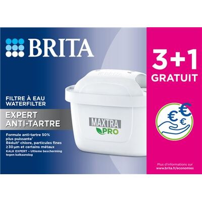 Set van 3+1 Brita Maxtra Pro Expert filterpatronen tegen kalkaanslag Set van 3+1 Brita Maxtra Pro Expert filterpatronen tegen kalkaanslag