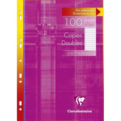 Copies doubles perforées Clairefontaine Metric A4 100 pages Quadrillé 5×5mm Copies doubles perforées Clairefontaine Metric A4 100 pages Quadrillé 5×5mm