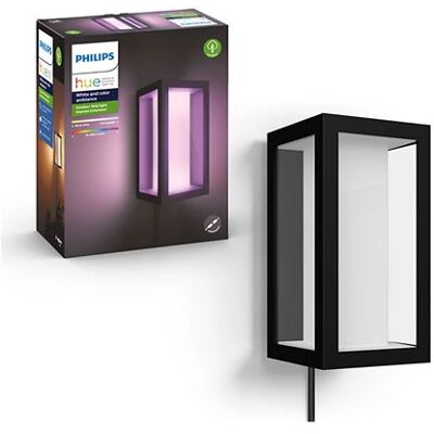 Philips Hue Philips Wandlamp Impress Hue Wall Lantern White and Color Ambiance Zwart Aluminium Philips Hue Philips Wandlamp Impress Hue Wall Lantern White and Color Ambiance Zwart Aluminium