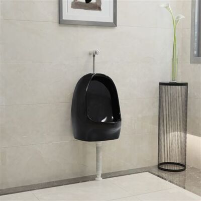 vidaXL Urinoir Suspendu avec Valve de Chasse d'Eau Urinoir Mural Salle de Bains Toilette Salle d'Eau Maison Adultes Hommes Intérieur Céramique Noir vidaXL Urinoir Suspendu avec Valve de Chasse d'Eau Urinoir Mural Salle de Bains Toilette Salle d'Eau Maison Adultes Hommes Intérieur Céramique Noir